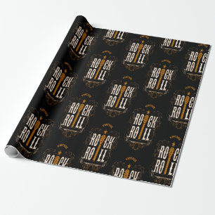 Gold  Rock en Roll Cadeaupapier