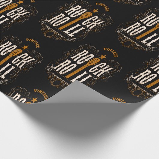 Gold  Rock en Roll Cadeaupapier (Hoek)
