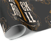 Gold  Rock en Roll Cadeaupapier (Rol Hoek)
