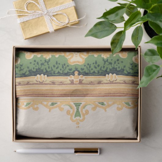 Gold Rococo Flowers en Scrolls Tissuepapier (Geschenk)