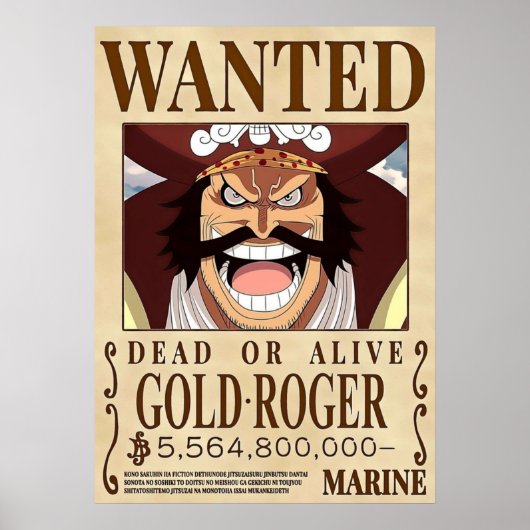 GOLD ROGER One Piece wou Poster (Voorkant)