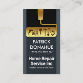 Gold Roller Brush Handyman Tools Visitekaartje (Voorkant)