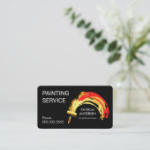 Gold Roller Brush Paint Splatter  Visitekaartje (Staand voorkant)