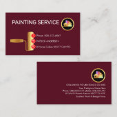 Gold Roller Brush Painting Button Icons Visitekaartje (Voorkant / Achterkant)