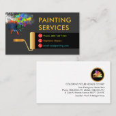 Gold Roller Brush Painting Paint Splatter Visitekaartje (Voorkant / Achterkant)