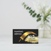 Gold Roller Brush Painting Splatter Visitekaartje (Staand voorkant)