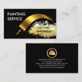Gold Roller Brush Painting Splatter Visitekaartje (Voorkant / Achterkant)