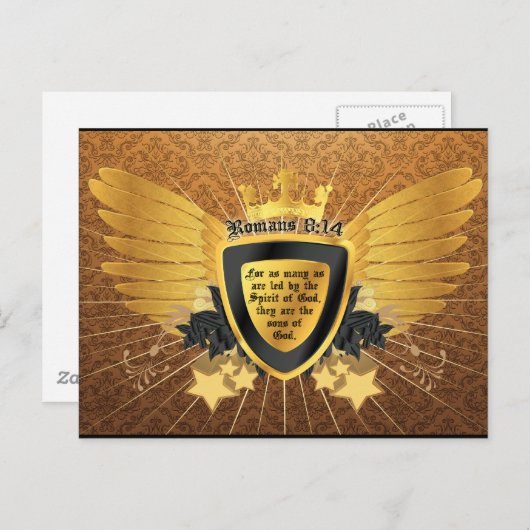 Gold Romans 8:14, Sons of God Briefkaart (Voorkant / Achterkant)
