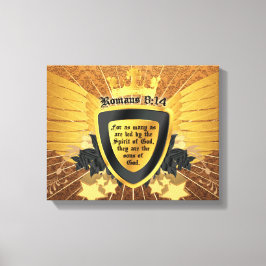 Gold Romans 8:14, Sons of God Canvas Afdruk