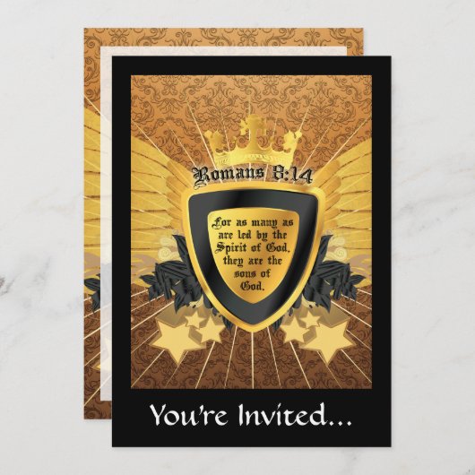 Gold Romans 8:14, Sons of God Kaart (Voorkant / Achterkant)