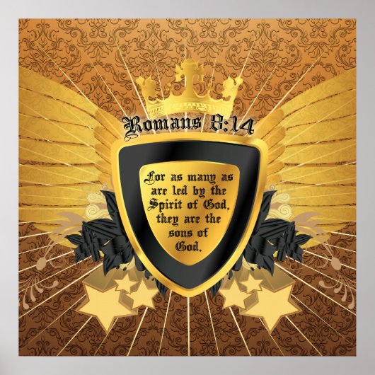 Gold Romans 8:14, Sons of God Poster (Voorkant)