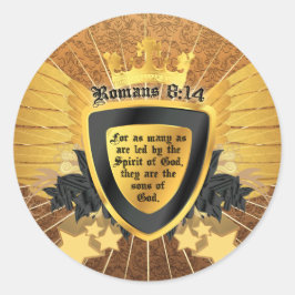 Gold Romans 8:14, Sons of God Ronde Sticker