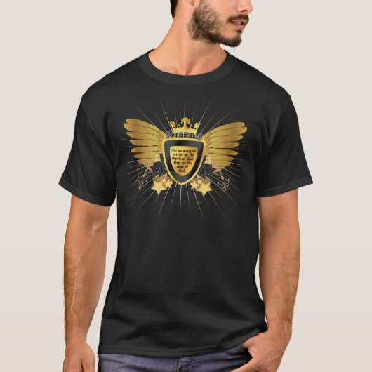 Gold Romans 8:14, Sons of God T-shirt (Voorkant)