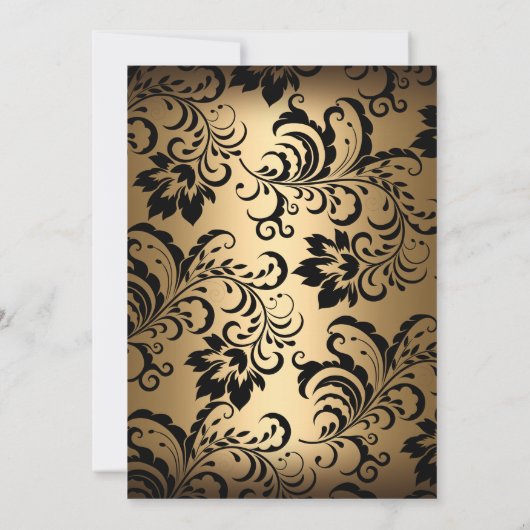 Gold Romantic Heart Engagement Party Kaart (Achterkant)