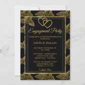 Gold Romantic Heart Engagement Party - Palms Kaart (Voorkant)