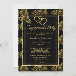 Gold Romantic Heart Engagement Party - Palms Kaart