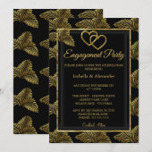 Gold Romantic Heart Engagement Party - Palms Kaart (Voorkant / Achterkant)
