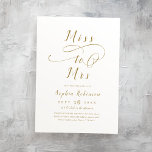 Gold romantic Miss to Mrs script vrijgezellenfeest Kaart<br><div class="desc">De Romantische brudal doucheuitnodiging is stijlvol voor mevrouw script en elegante informatie over lettertype-evenementen in gouden kleur,  modern en eenvoudig,  geweldig voor een minimalistische formele bruiloft,  traditionele klassieke bruiloft,  moderne bruiloft.</div>