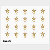 "Gold" Ronde sticker van de Star "40", wit (Vel)