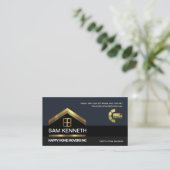 Gold Roof Window Building Home Movement Transport Visitekaartje (Staand voorkant)