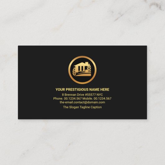 Gold Rooftop Building Handyman Tools Home Repareer Visitekaartje (Achterkant)