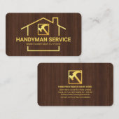 Gold Rooftop Building Lijst Construction Handyman Visitekaartje (Voorkant / Achterkant)