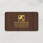 Gold Rooftop Building Lijst Construction Handyman Visitekaartje (Achterkant)