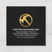 Gold Rooftop Handyman Tools Border Vierkante Visitekaartje (Achterkant)