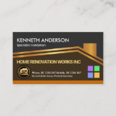 Gold Rooftop Lijst Construction Contractor Visitekaartje (Voorkant)