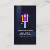 Gold Rooftop op blauwe cheques Home Painter Decora Visitekaartje (Achterkant)