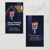 Gold Rooftop op blauwe cheques Home Painter Decora Visitekaartje (Voorkant / Achterkant)