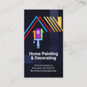 Gold Rooftop op blauwe cheques Home Painter Decora Visitekaartje (Voorkant)