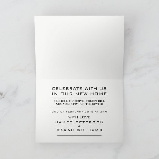 Gold Rooftop, uitnodiging van Housewarming Party (Binnen)