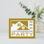 Gold Rooftop, uitnodiging van Housewarming Party (Staand voorkant)
