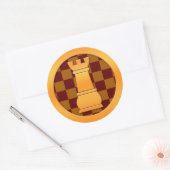 Gold Rook Chess Piece Ronde Sticker (Envelop)