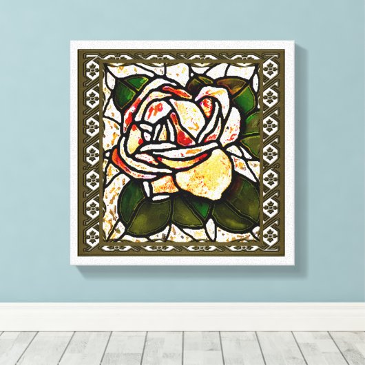  Gold Roos Art Deco Canvas Afdruk (Insitu (Houten vloer))