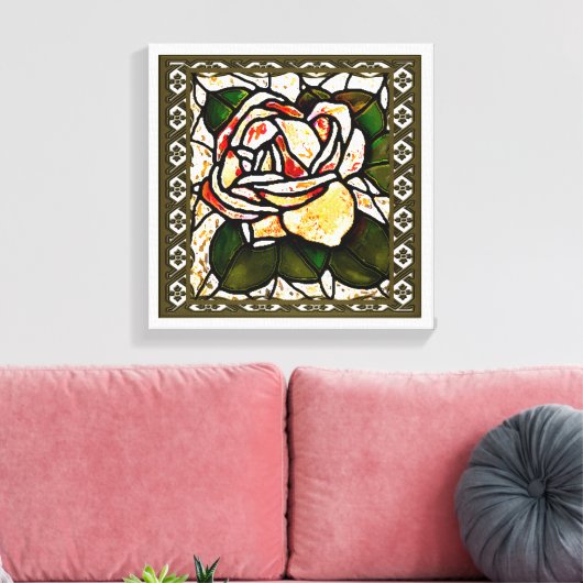  Gold Roos Art Deco Canvas Afdruk (Insitu (Woonkamer))