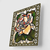  Gold Roos Art Deco Vierkante Klok (Hoek)