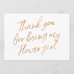 Gold Roos "Bedankt dat je mijn bloemenmeisje bent" Bedankkaart