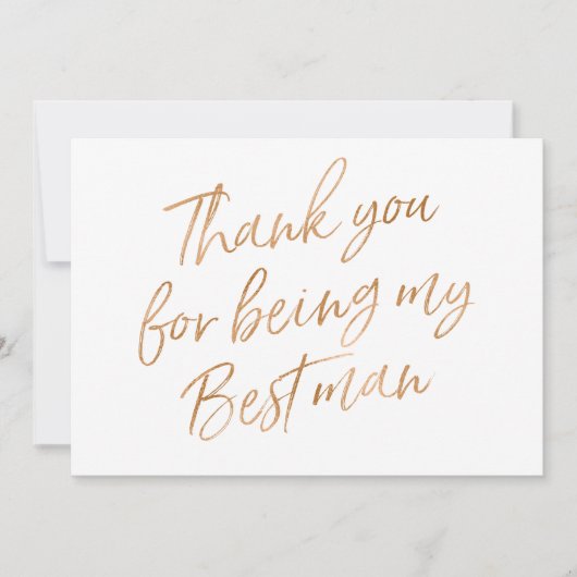 Gold Roos "Bedankt voor je beste man" Bedankkaart (Voorkant)
