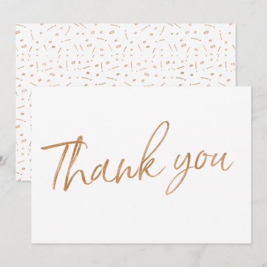 Gold Roos Calligraphy Hand Lettered Wedding "Danku Bedankkaart (Voorkant / Achterkant)