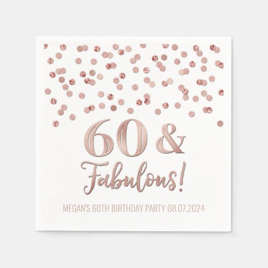 Gold Roos Confetti 60 & Fabulous Servet (Voorkant)