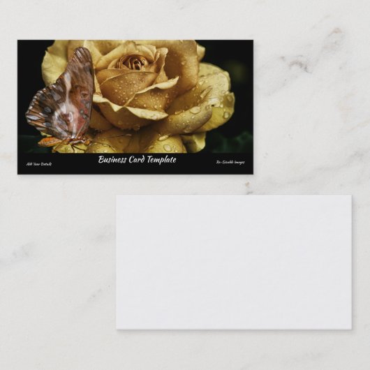 Gold Roos Dog Wings Butterfly Visitekaartje (Voorkant / Achterkant)