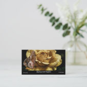 Gold Roos Dog Wings Butterfly Visitekaartje (Staand voorkant)