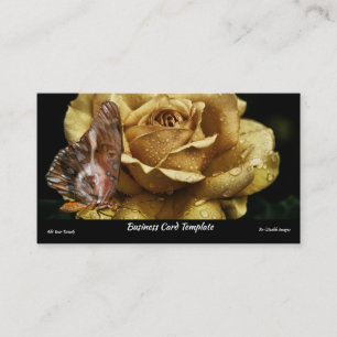 Gold Roos Dog Wings Butterfly Visitekaartje