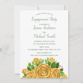 Gold Roos Engagement Party Kaart