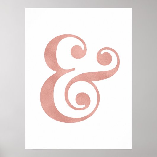 Gold roos folie ampersand art prints (Voorkant)
