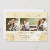 Gold Roos Foto slaat de datum op Save The Date (Voorkant)