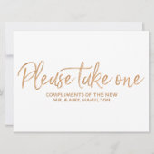 Gold roos "Gelieve te nemen één" Wedstrijden Favor Kaart (Voorkant)