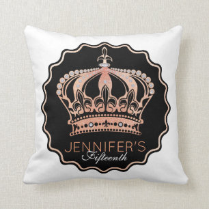 Gold Roos Glitter Crown Kussen